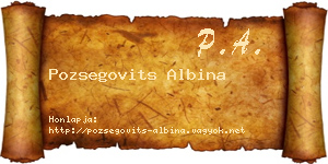 Pozsegovits Albina névjegykártya